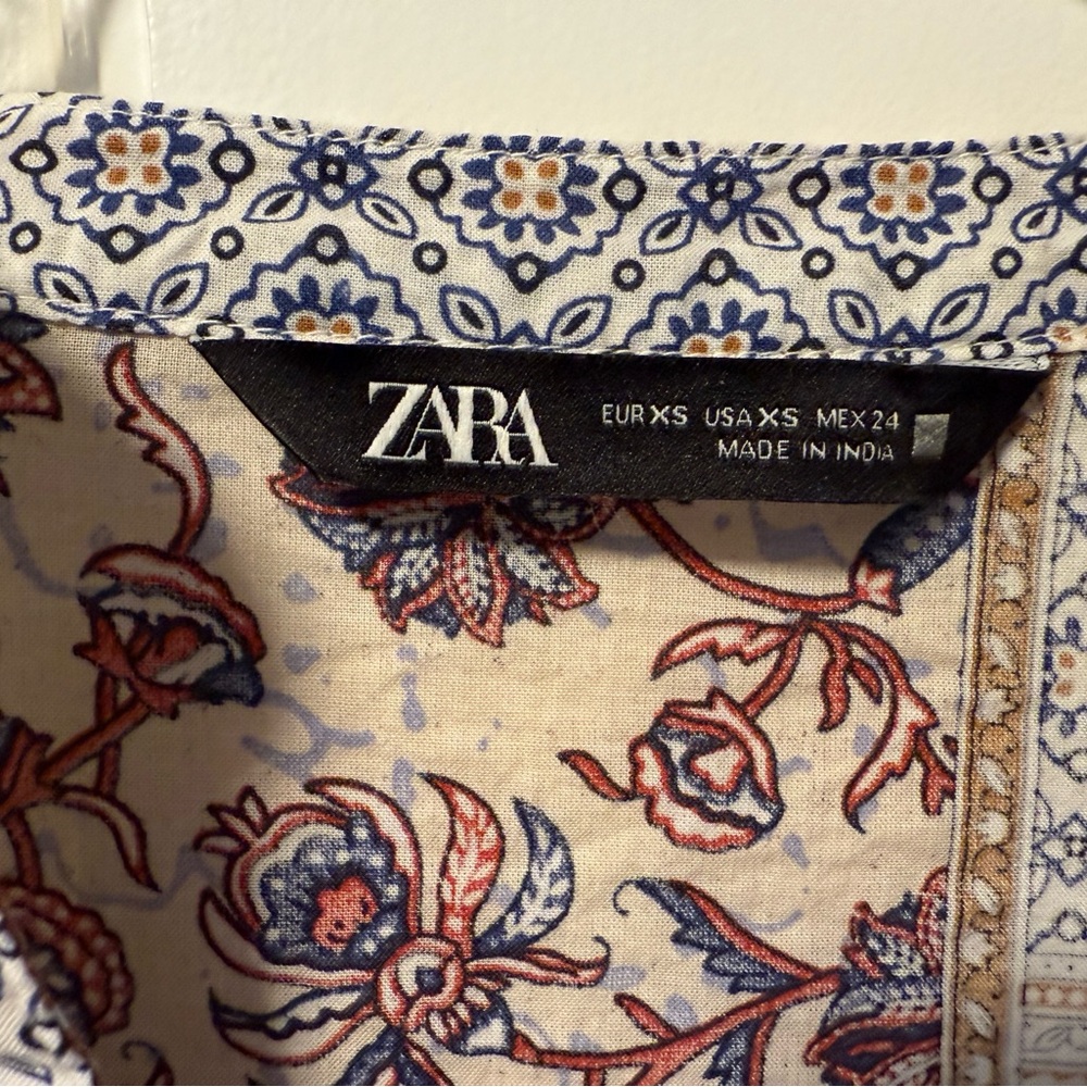 Zara Multicolor Patchwork Long Sleeve Dress - Picture 4 of 4